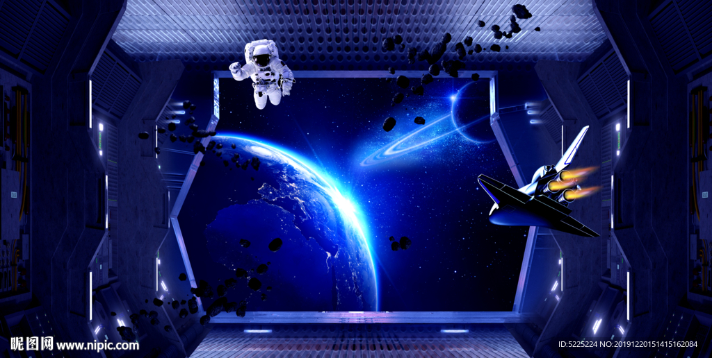 原创科技年会星空设计背景