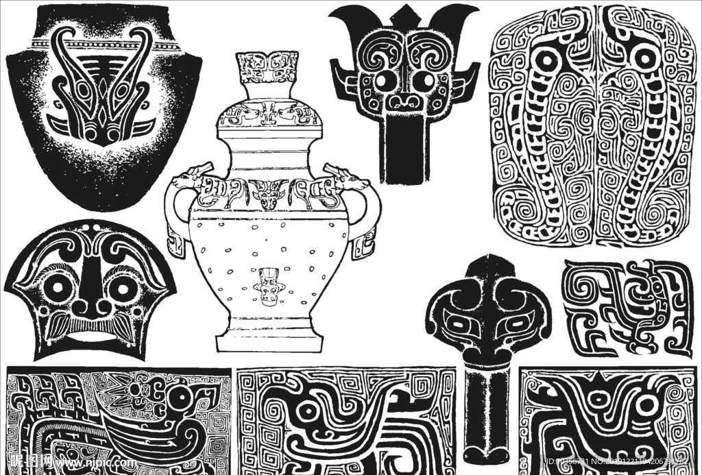 商周时代 古代传统文物花纹
