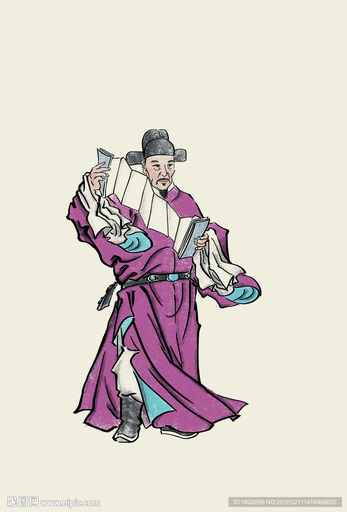 手绘古代服饰人物