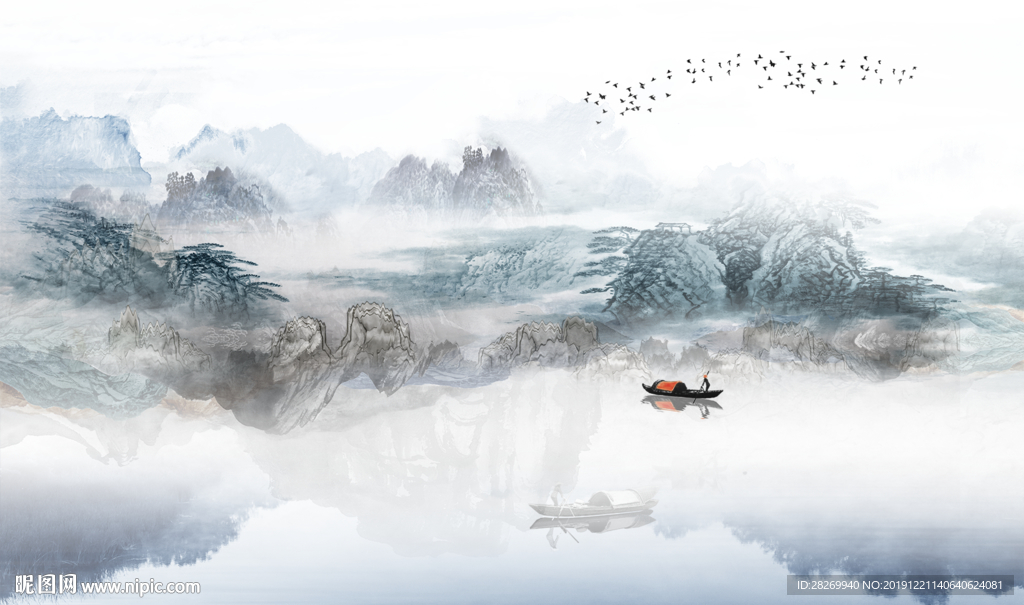 禅意水墨山