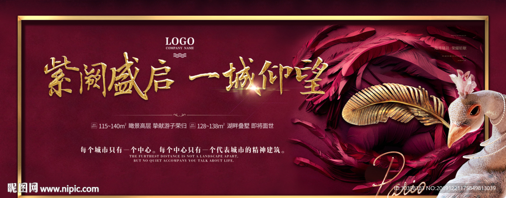大羽毛 红色质感画面