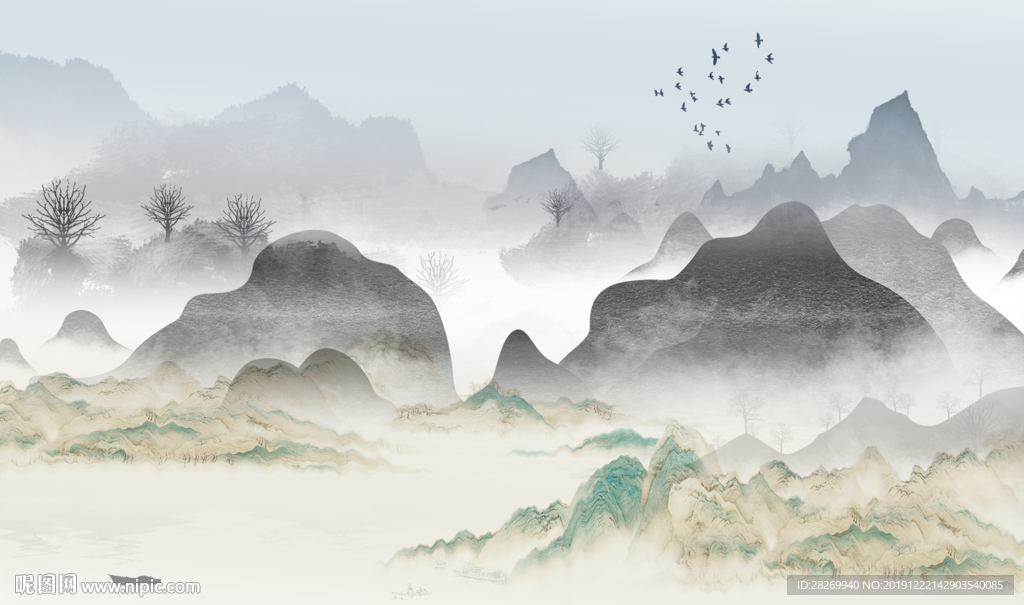 新中式背景墙
