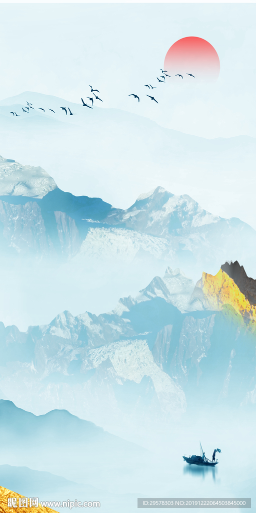 蓝色晶瓷玄关图 TIF分层