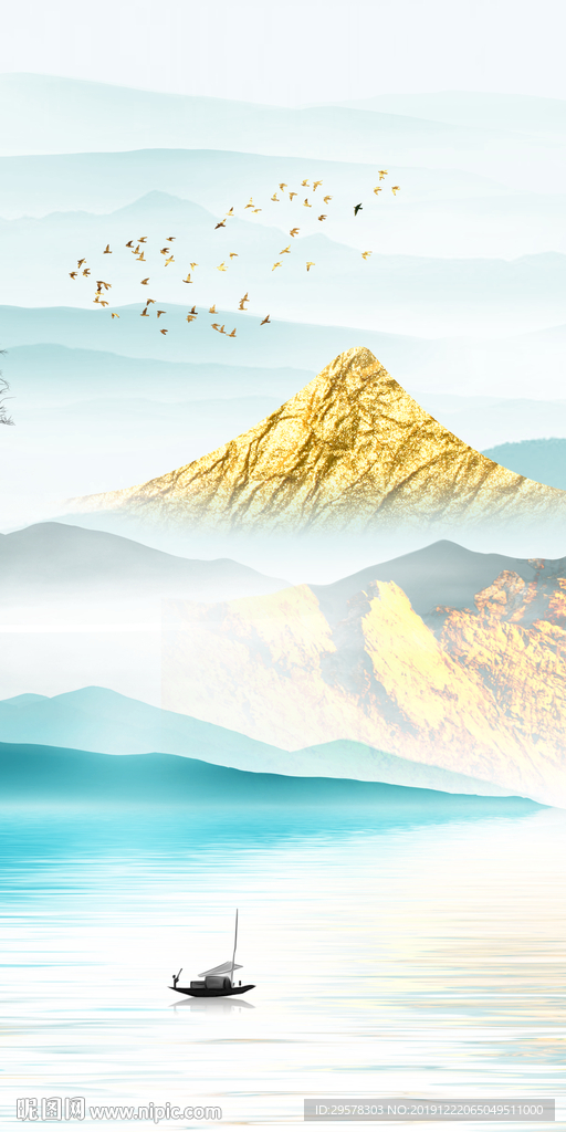 金山山水玄关图 TIF分层