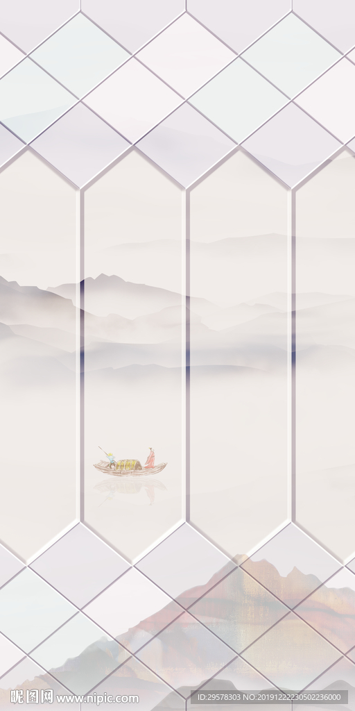 奢华山水玄关图 TIF分层