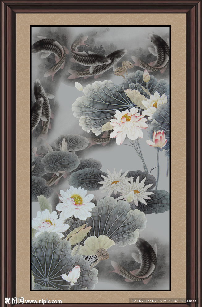 荷花 国画
