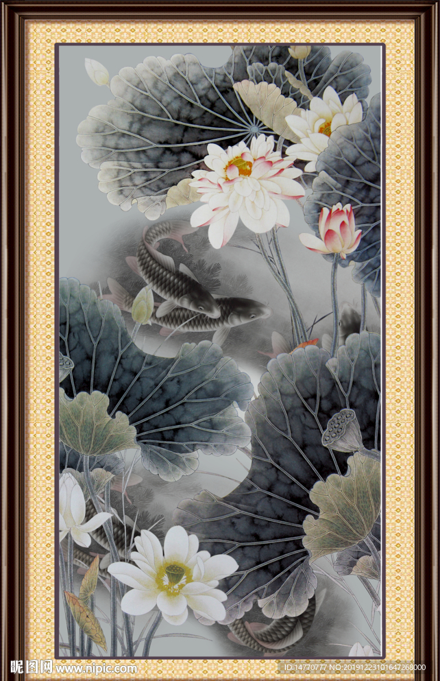 荷花 国画