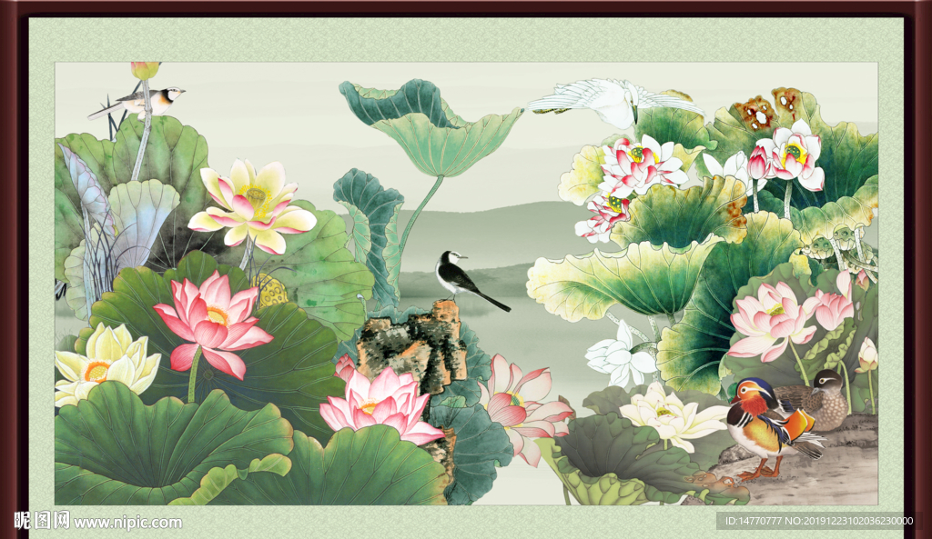 荷花 国画