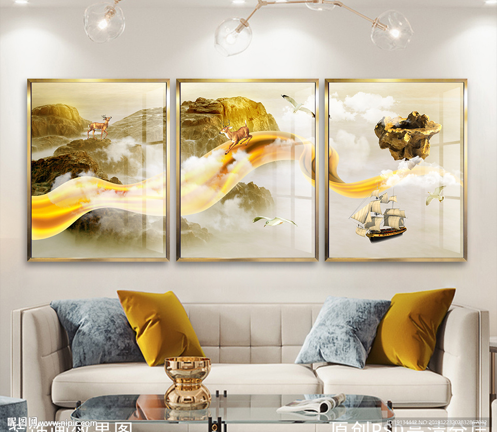 一帆风顺海上风景装饰画