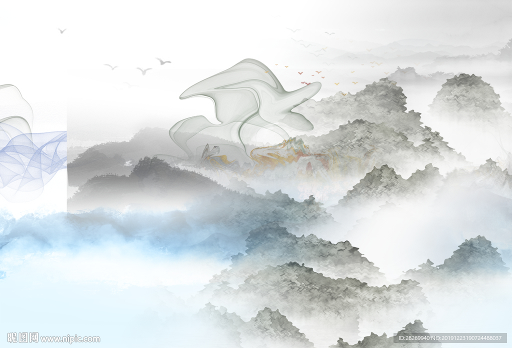 蓝色意境山