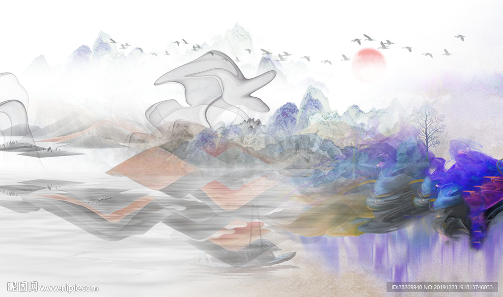 禅意水墨山