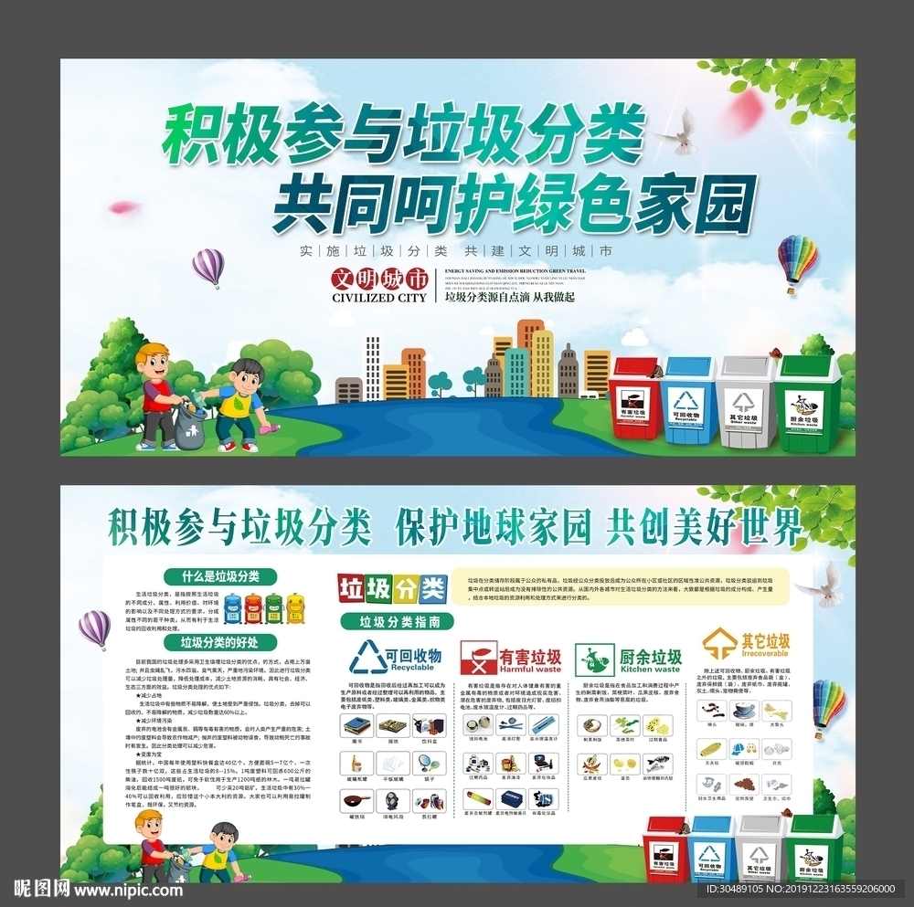 垃圾分类展板