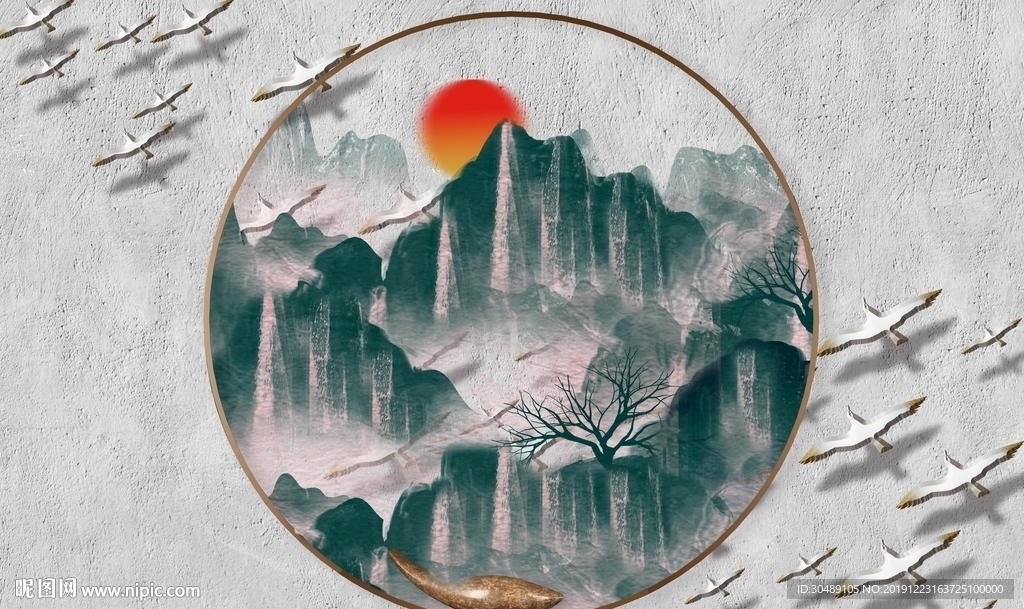 水墨山水背景画