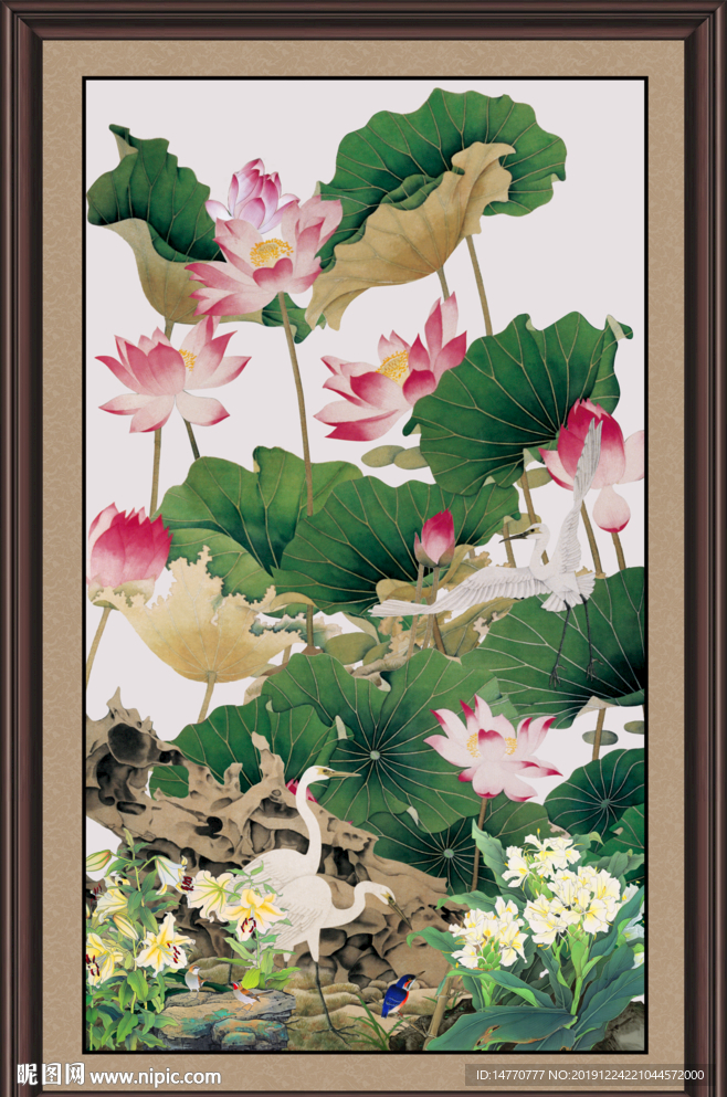 荷花 国画