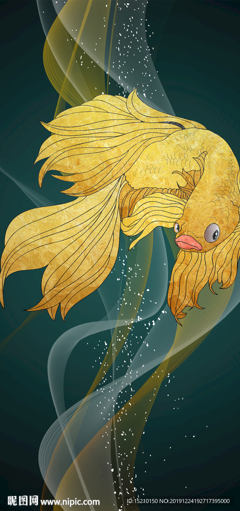 金鱼线条玄关背景墙