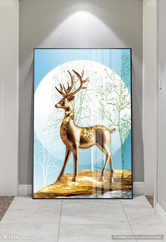 麋鹿装饰画