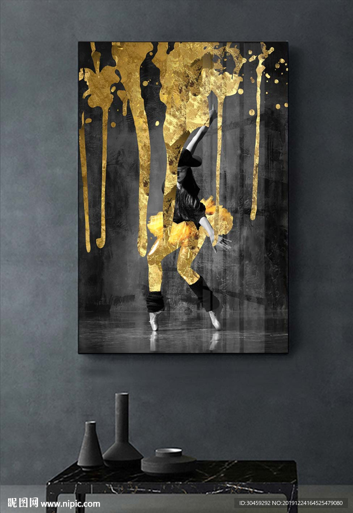 黑白美女装饰画