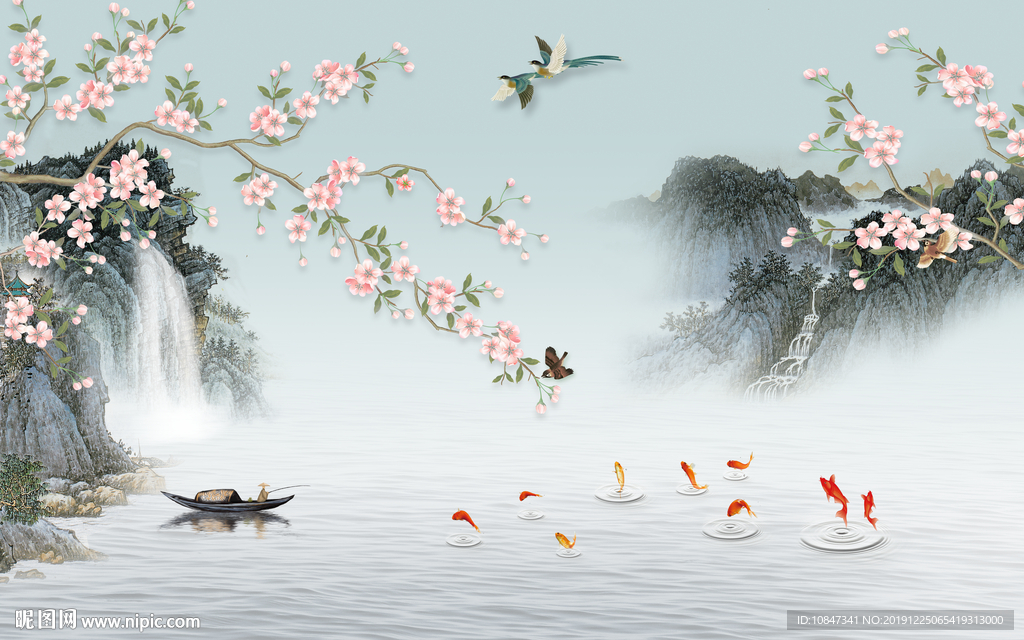 创意山水画高端画 TIF分层