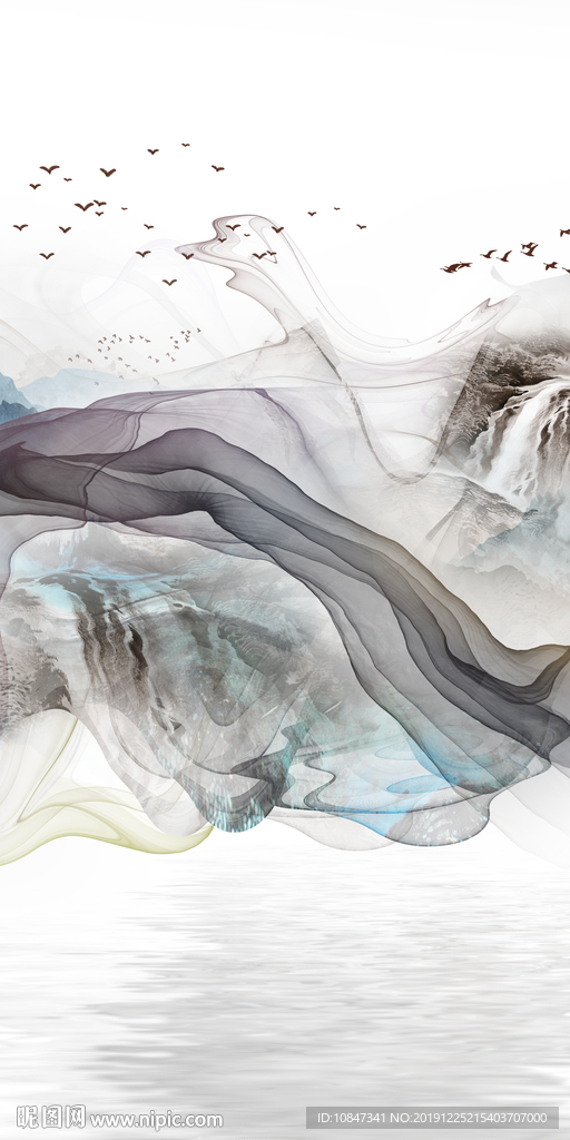 抽象 新山水背景画 TIF分层
