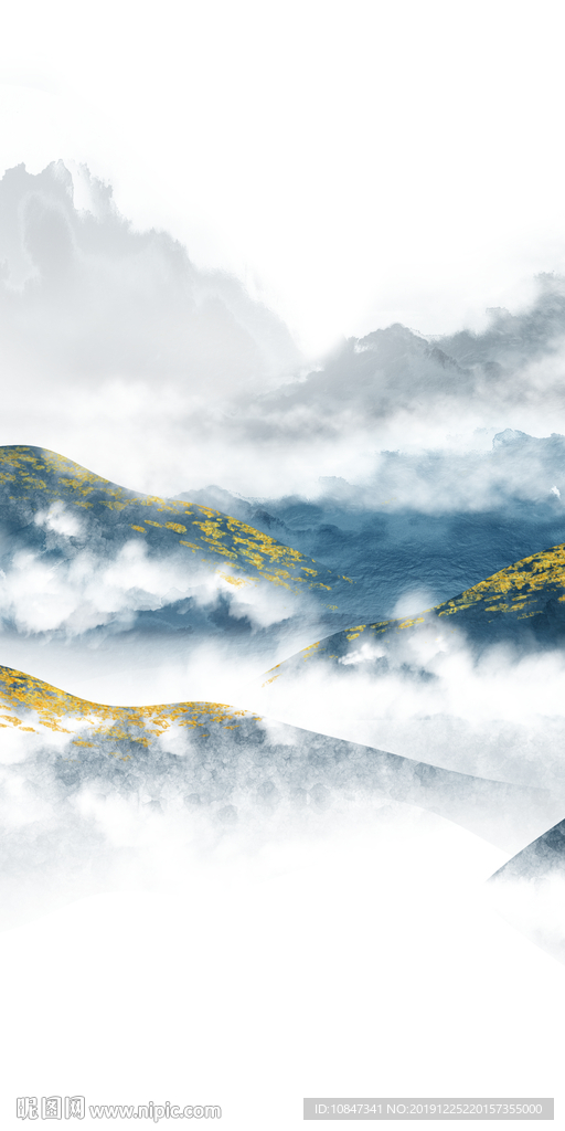 中国风新山水背景画 TIF分层