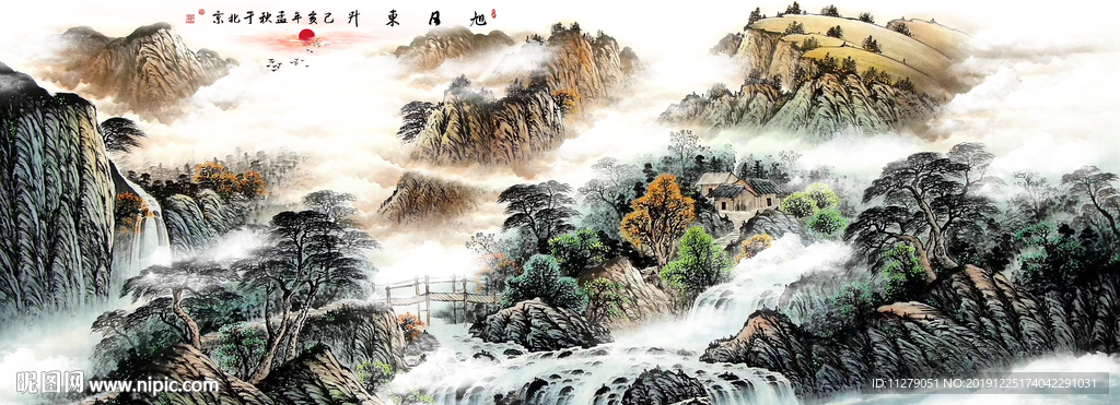 山水国画水墨画装饰画
