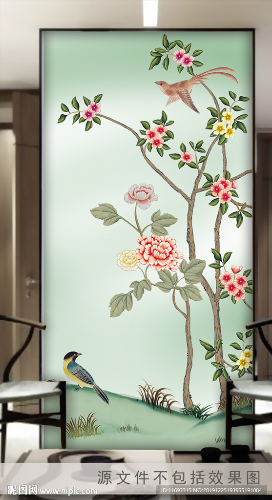 手绘工笔花鸟画