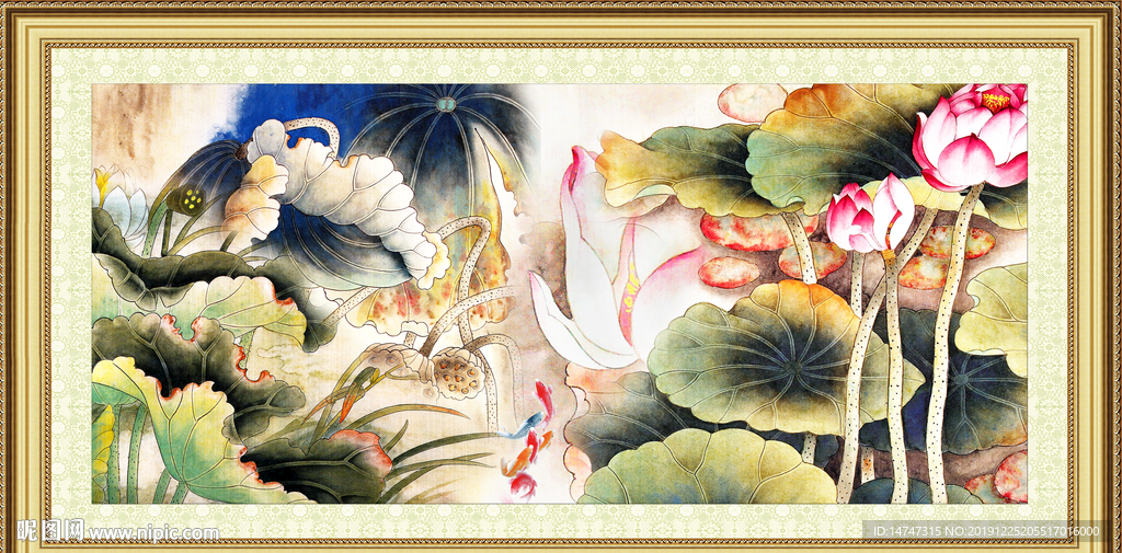 荷花装饰画