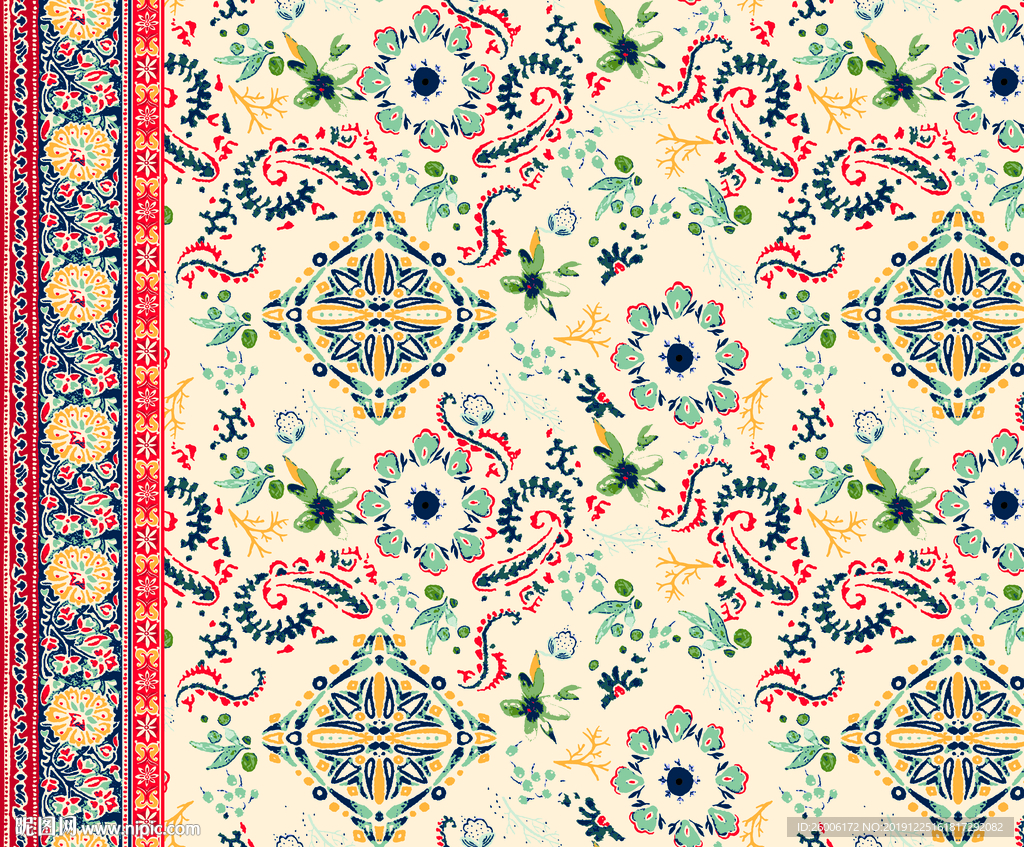 数码印花 大牌 复古花