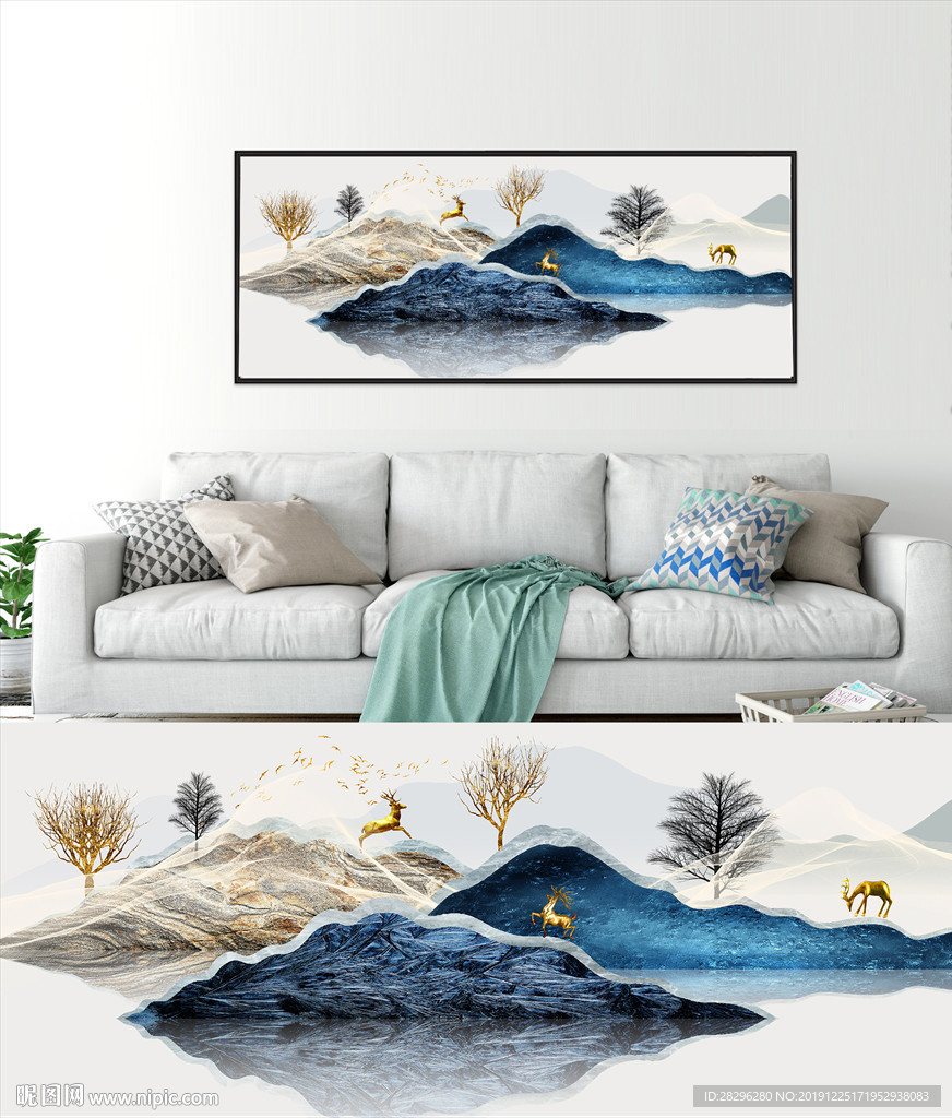 新中式抽象山水装饰画