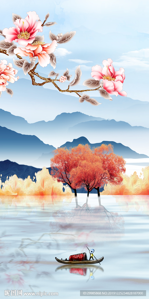 花鸟 山水高清画 tif分层