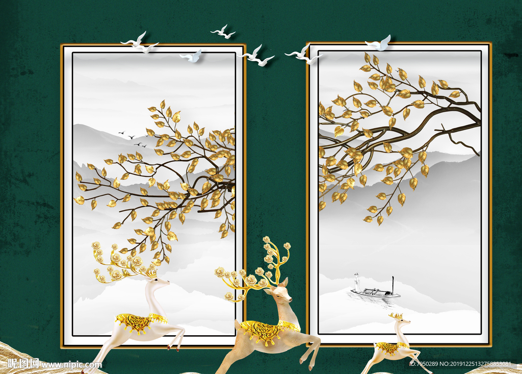 北欧装饰画背景墙