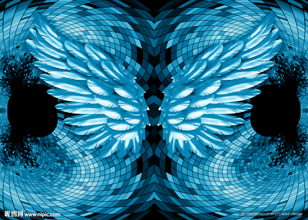 网红翅膀背景墙装饰