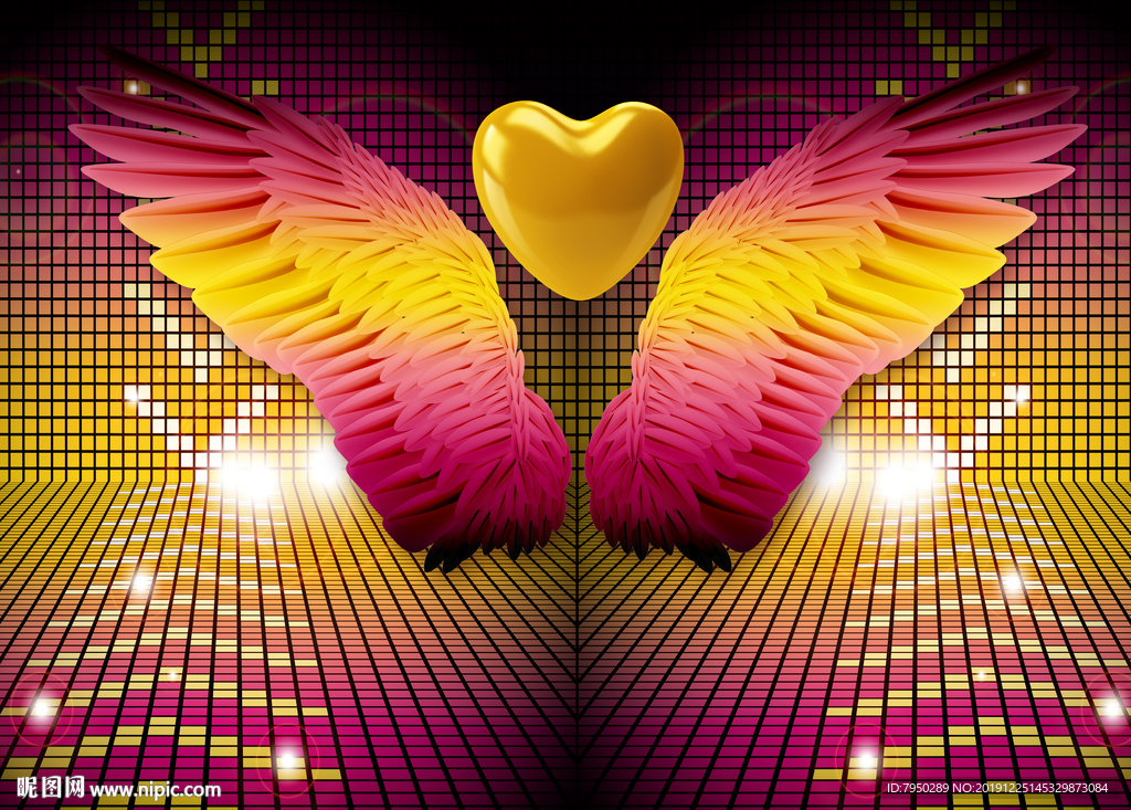 网红翅膀背景墙