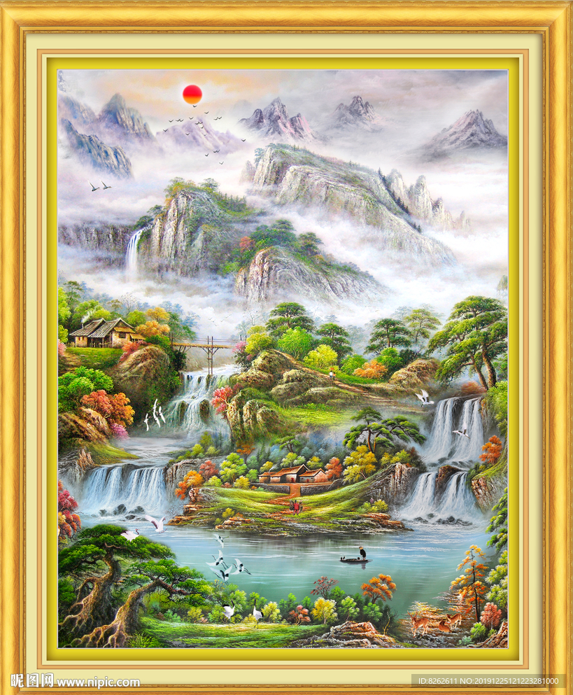 聚宝盆油画