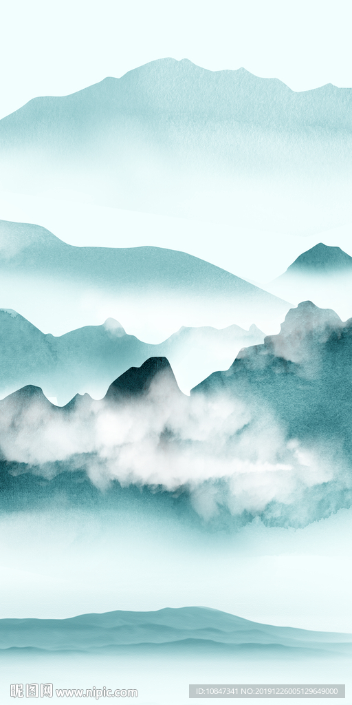 中国风新山水风景画 TIF分层