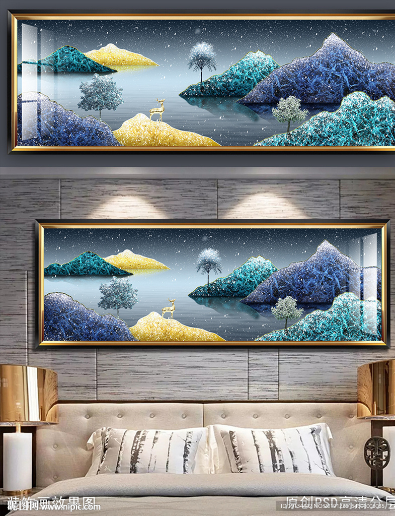 北欧风景床头晶瓷画