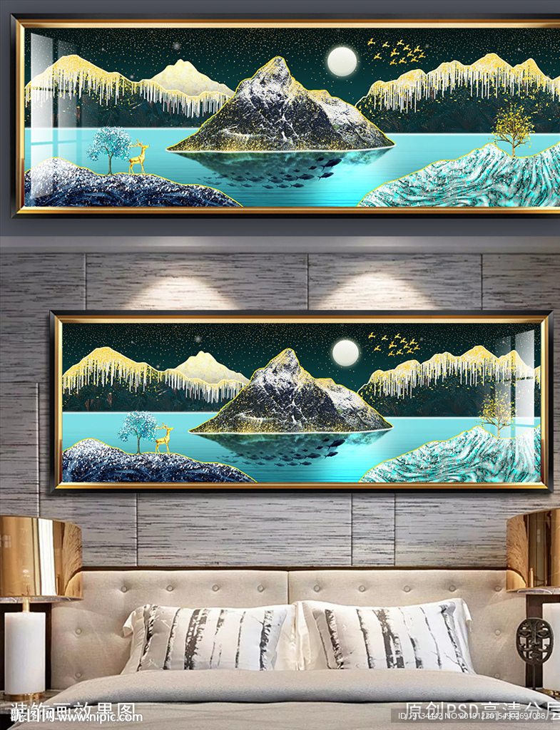 海边山水风景晶瓷床头画