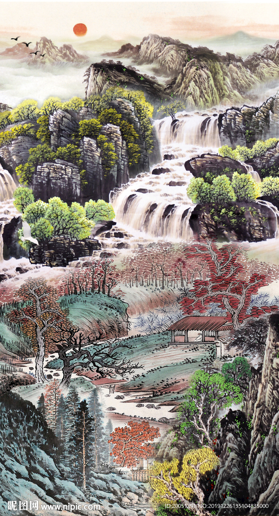 山水国画玄关