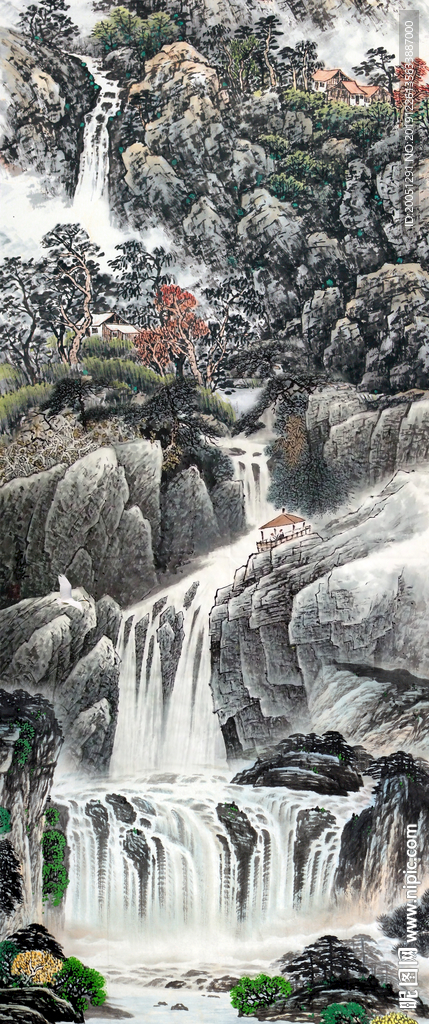 山水国画玄关