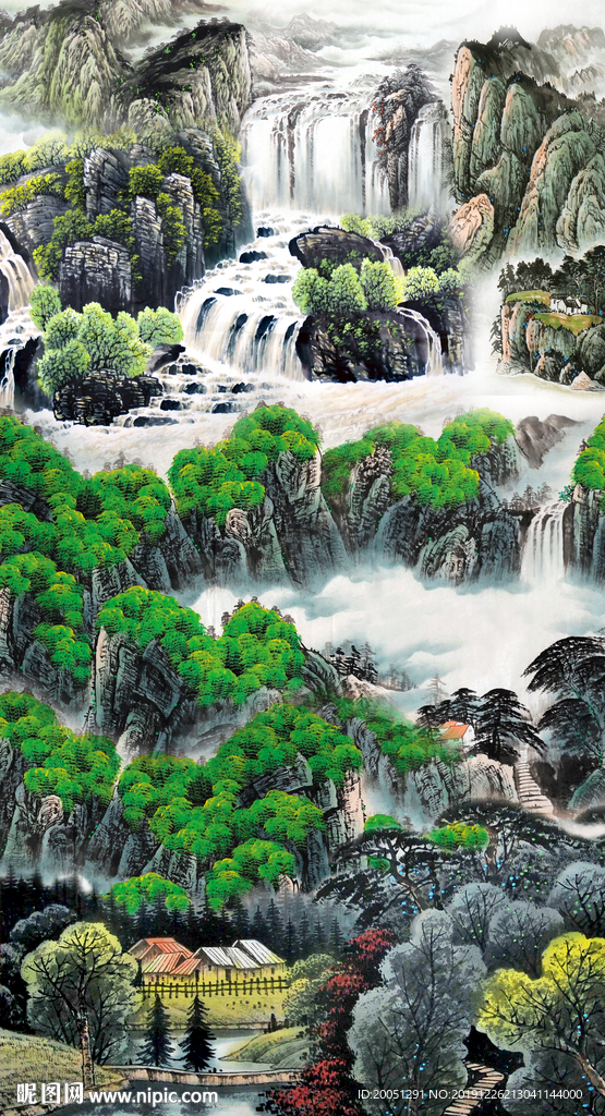 山水国画玄关