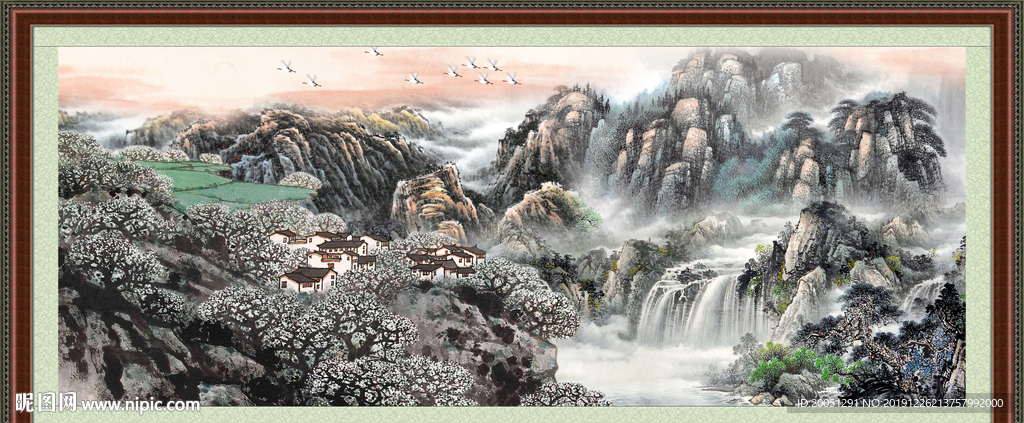 中堂画山水