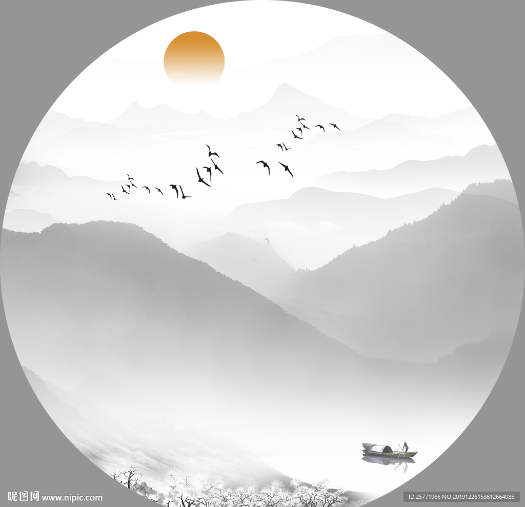 新中式山水画 中式山水画
