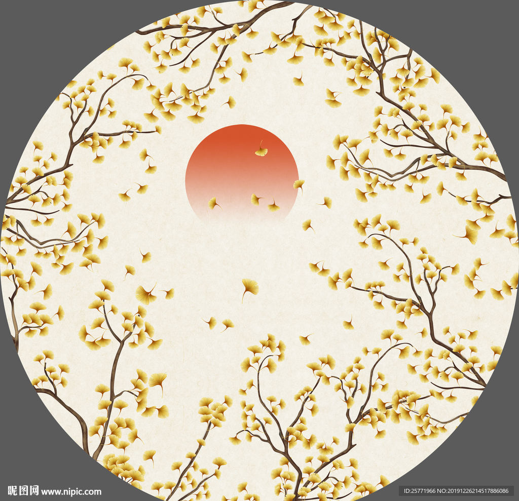 工笔花鸟团花
