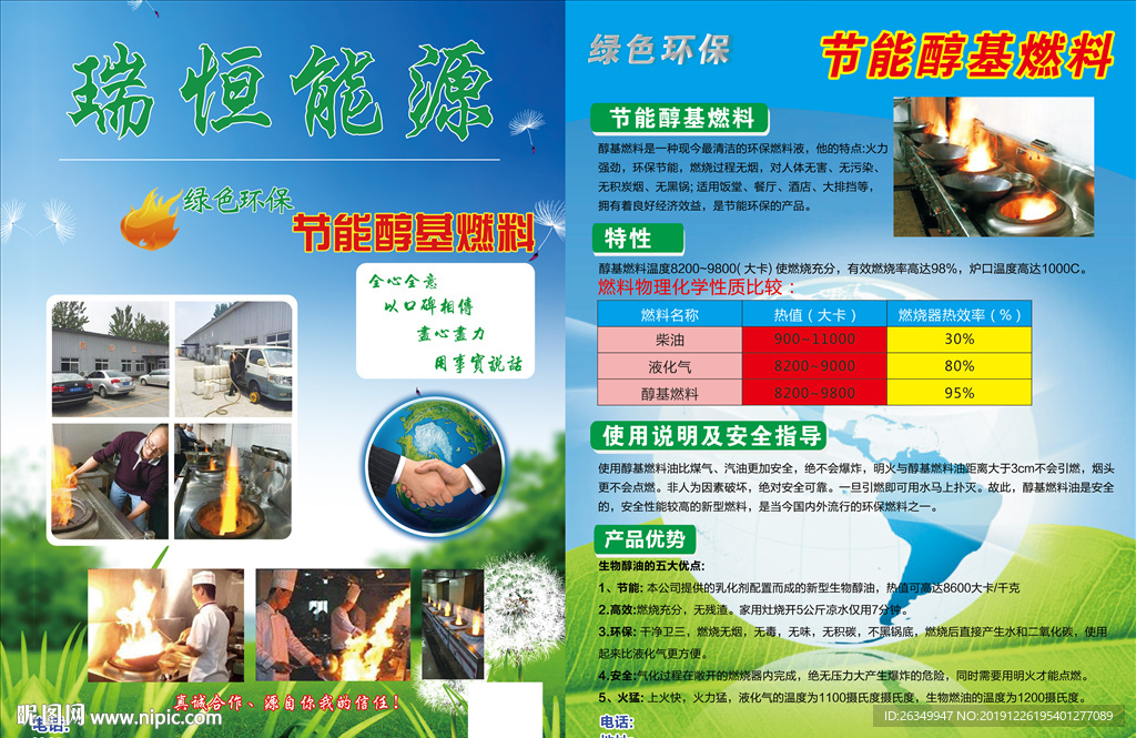 绿色环保新型节能燃料能源传单