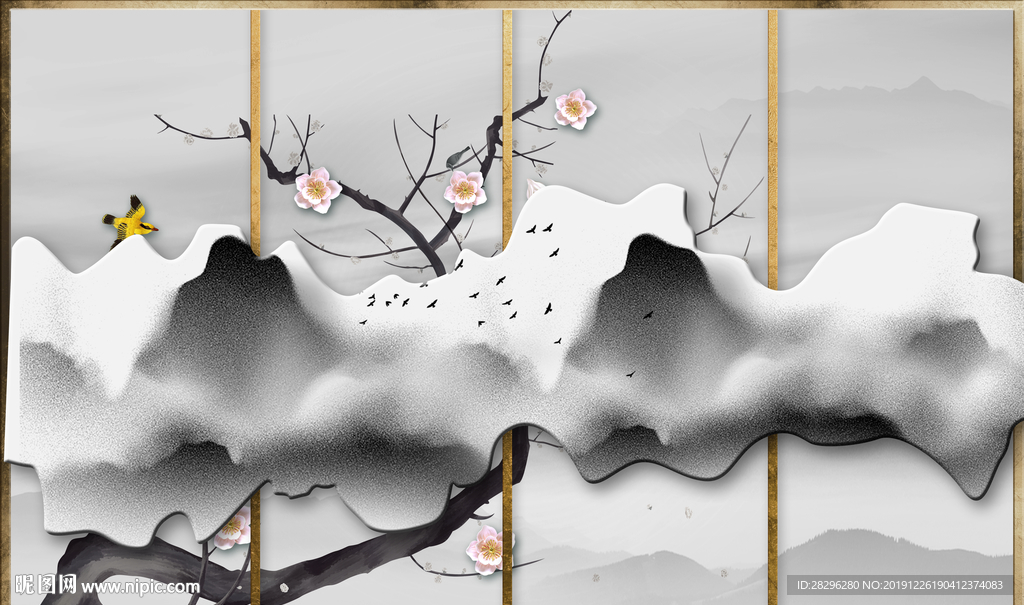山水背景墙