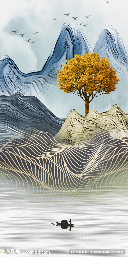 金树山水高清画 tif分层