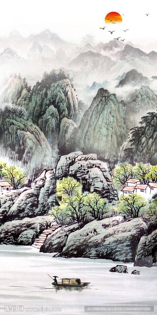 高档山水高清画 tif分层