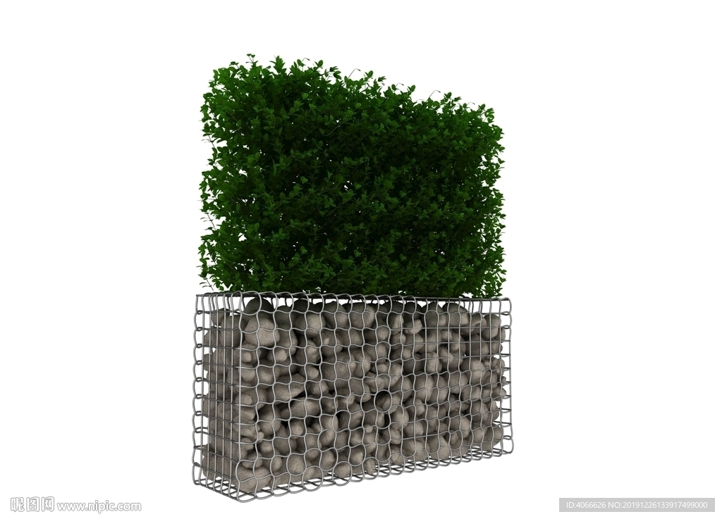 植物石子网墙3d模型