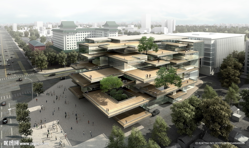 高档办公区建筑效果图