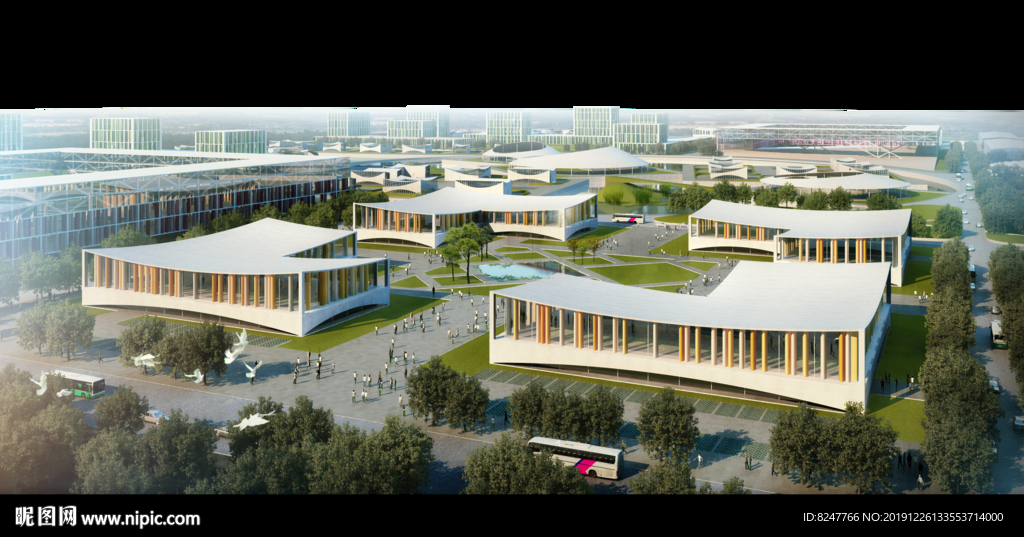 现代智能创意园建筑效果图